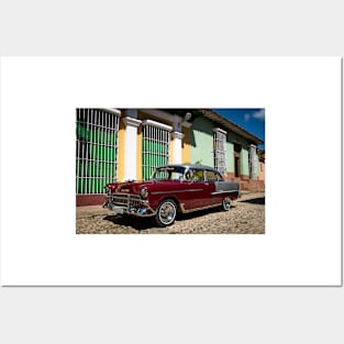 American car from the 50's in Trinidad, Cuba Posters and Art